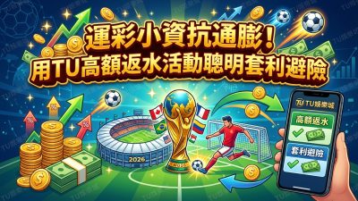 運彩小資抗通膨！2026世界盃用TU高額返水活動聰明套利避險