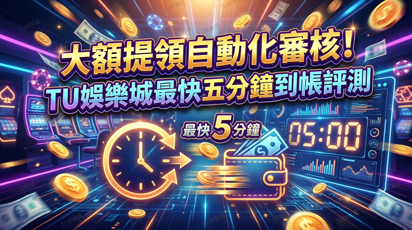 大額提領自動化審核！TU娛樂城最快五分鐘到帳評測
