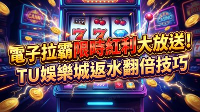 電子拉霸限時紅利大放送！TU娛樂城返水翻倍技巧