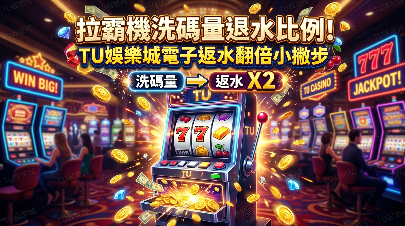 拉霸機洗碼量退水比例！TU娛樂城電子返水翻倍小撇步