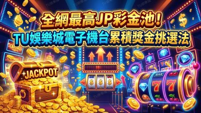 全網最高JP彩金池！TU娛樂城電子機台累積獎金挑選法