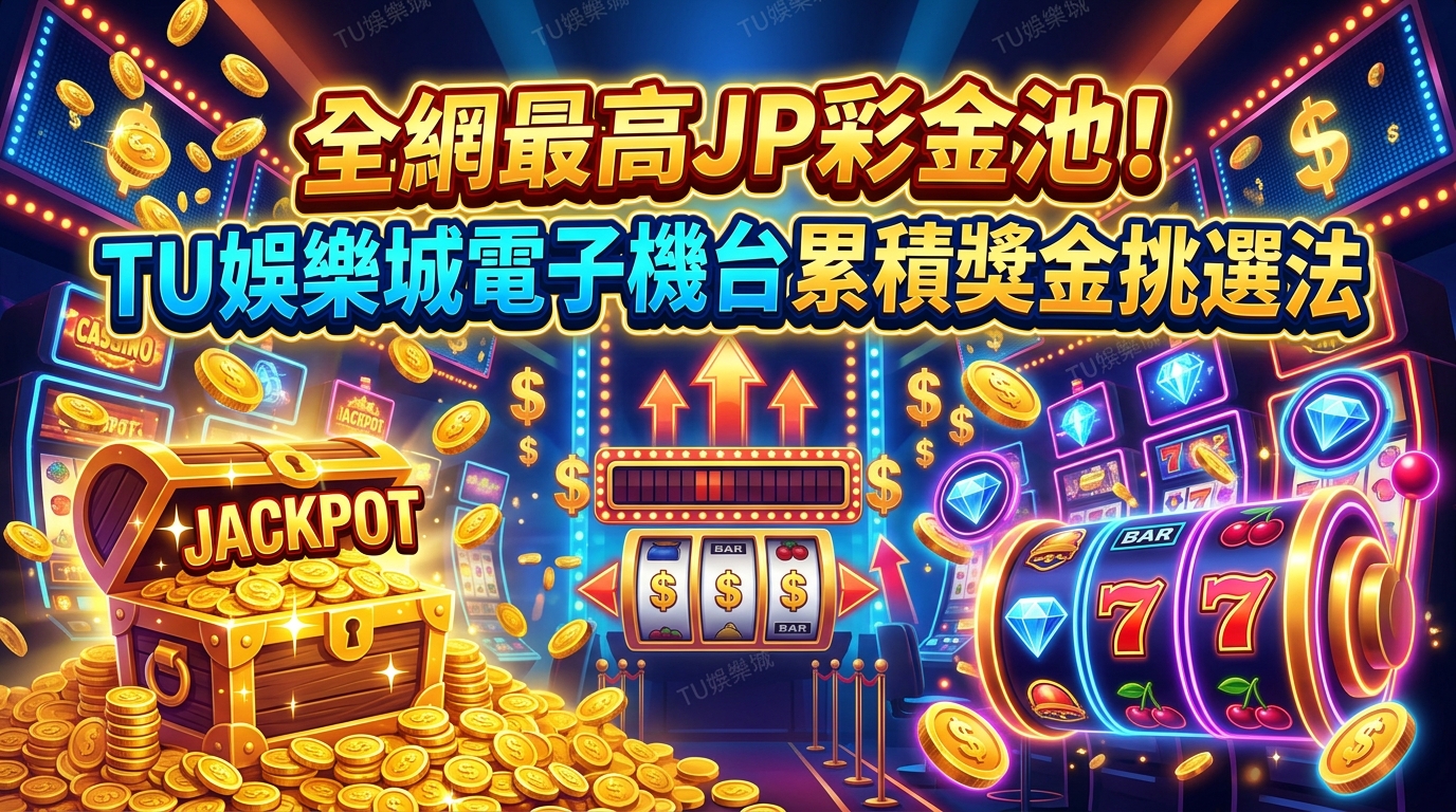 全網最高JP彩金池！TU娛樂城電子機台累積獎金挑選法