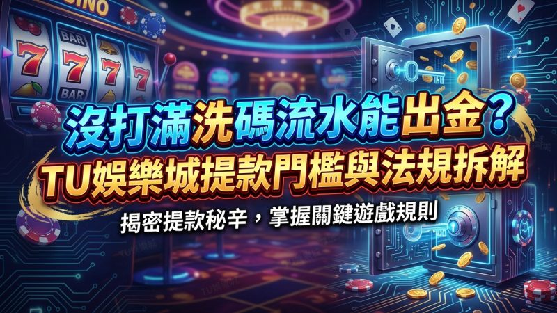 沒打滿洗碼流水能出金？TU娛樂城提款門檻與法規拆解