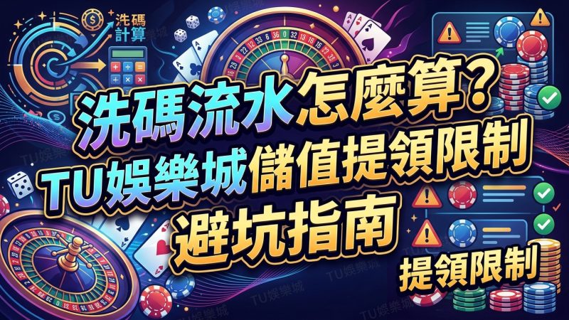 洗碼流水怎麼算？TU娛樂城儲值提領限制完全避坑指南