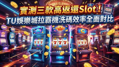 實測三款高返還Slot！TU娛樂城拉霸機洗碼效率全面對比