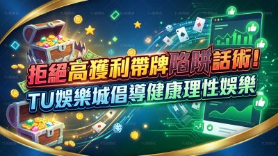 拒絕高獲利帶牌陷阱話術！TU娛樂城倡導健康理性娛樂